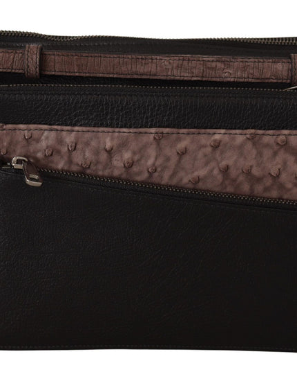 Dolce & Gabbana Black Exotic Leather Shoulder Sling Alta Sartoria Bag