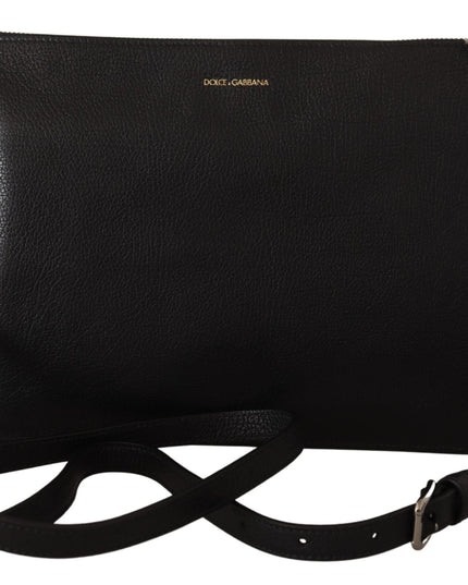 Dolce & Gabbana Black Exotic Leather Shoulder Sling Alta Sartoria Bag