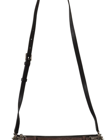Dolce & Gabbana Black Exotic Leather Shoulder Sling Alta Sartoria Bag