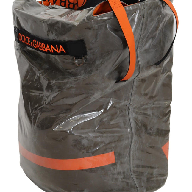 Dolce & Gabbana Cotton Men Large Fabric Green Shopping Tote Bag