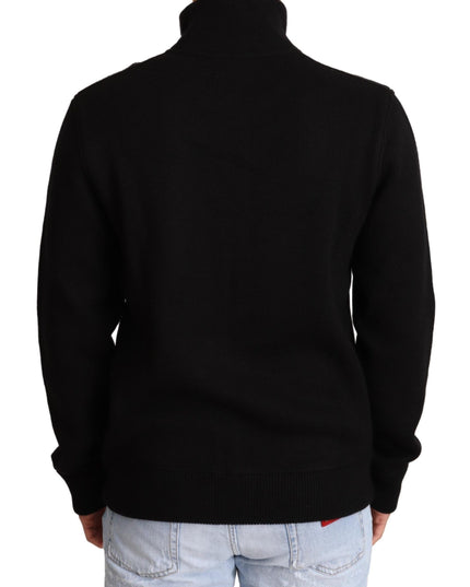 Dolce & Gabbana Black Cashmere Zipper Mens Sweater