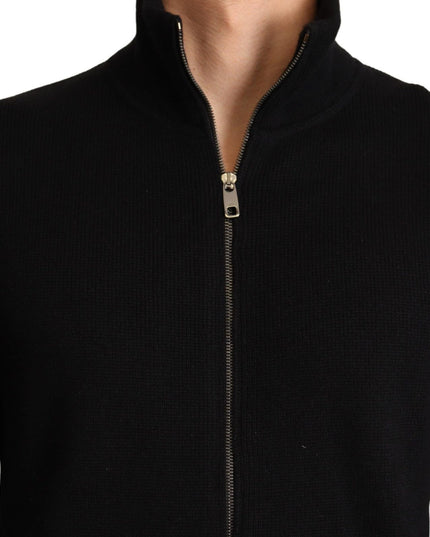Dolce & Gabbana Black Cashmere Zipper Mens Sweater