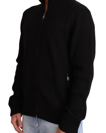 Dolce & Gabbana Black Cashmere Zipper Mens Sweater
