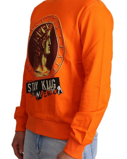 Dolce & Gabbana Orange King Ceasar Cotton Pullover Sweater