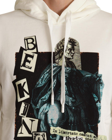 Dolce & Gabbana White King Ceasar Cotton Hooded Sweater