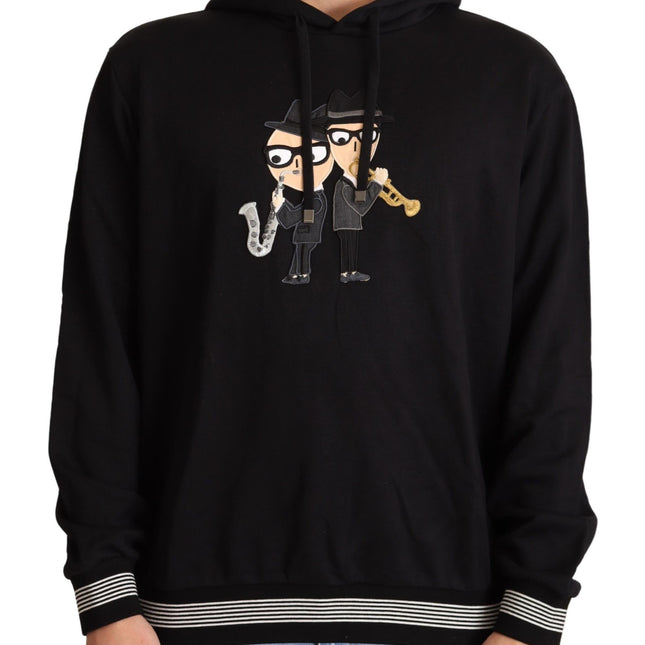 Dolce & Gabbana Black Cotton Hooded #dgfamily Sweater