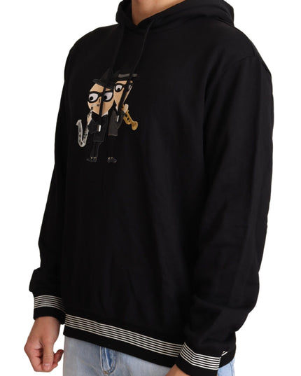 Dolce & Gabbana Black Cotton Hooded #dgfamily Sweater