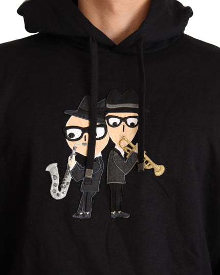 Dolce & Gabbana Black Cotton Hooded #dgfamily Sweater