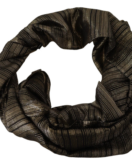 Dolce & Gabbana Metallic Gold Silk Stretch Shawl Wrap Scarf