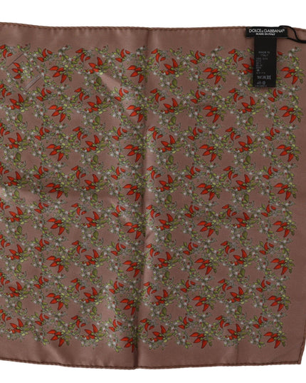 Dolce & Gabbana Brown Carrots Print Silk Handkerchief