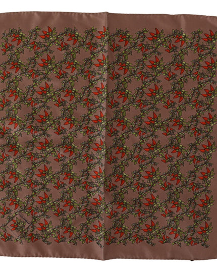 Dolce & Gabbana Brown Carrots Print Silk Handkerchief