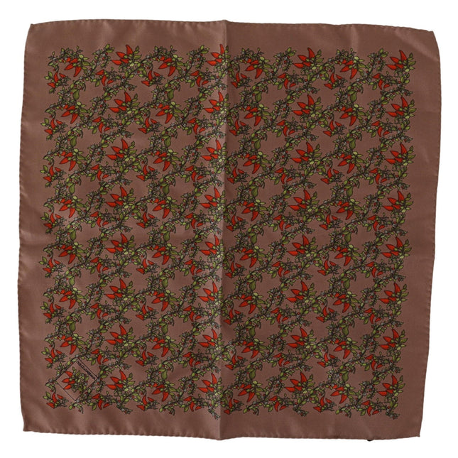 Dolce & Gabbana Brown Carrots Print Silk Handkerchief
