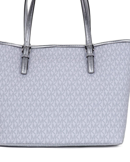 Michael Kors Jet Set Girls Print Medium Signature PVC Carryall Shoulder Tote Handbag (Bright White Multi)
