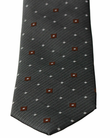 Dolce & Gabbana Gray Patterned Classic Mens Slim Necktie