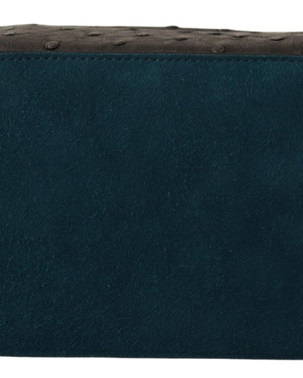 Dolce & Gabbana Gray Skin Leather Vanity Case Toiletry Shaving Bag