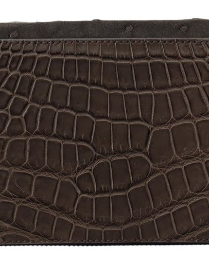 Dolce & Gabbana Gray Skin Leather Vanity Case Toiletry Shaving Bag