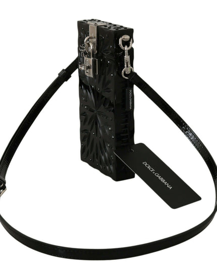 Dolce & Gabbana Black Crystal Plexiglass Cross Cigarette Case Holder