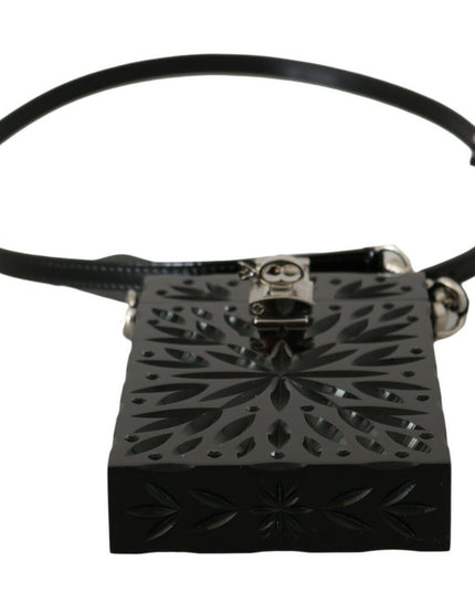 Dolce & Gabbana Black Crystal Plexiglass Cross Cigarette Case Holder