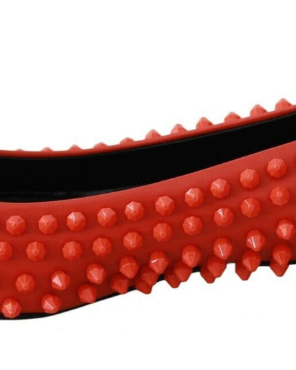 Philipp Plein Orange Leather Ballerina WHAT I DO Flats Shoes