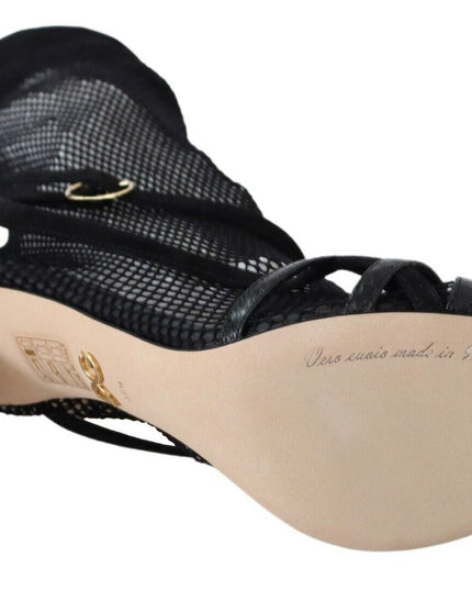 Dolce & Gabbana Black Suede Short Boots Sandals Shoes