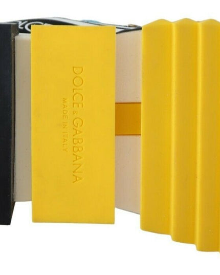 Dolce & Gabbana Yellow Multicolor Crystals Sneakers Shoes