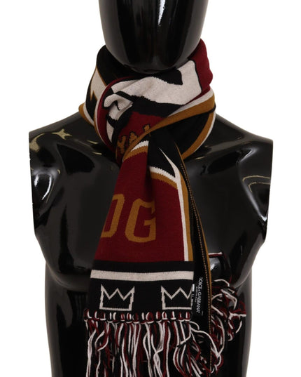 Dolce & Gabbana Multicolor Wool Knit DG King Shawl Wrap Scarf
