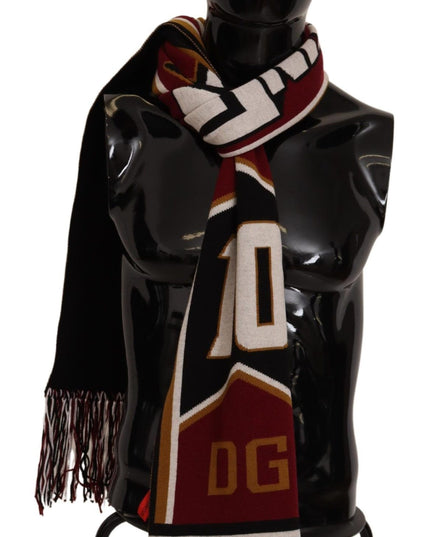 Dolce & Gabbana Multicolor Wool Knit DG King Shawl Wrap Scarf