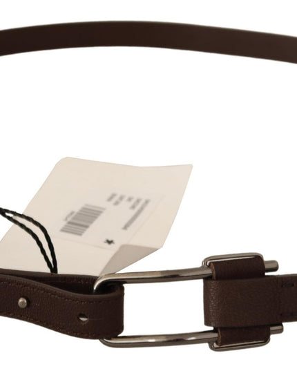 Costume National Brown WX Silver Metal Buckle Belt