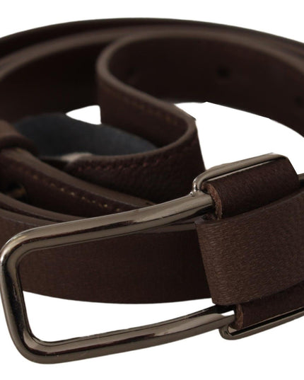 Costume National Brown WX Silver Metal Buckle Belt
