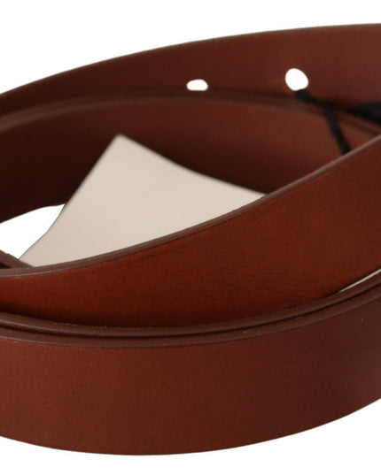 Costume National Brown Leather Silver Fastening Belt