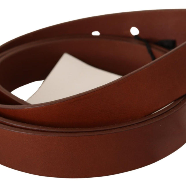 Costume National Brown Leather Silver Fastening Belt
