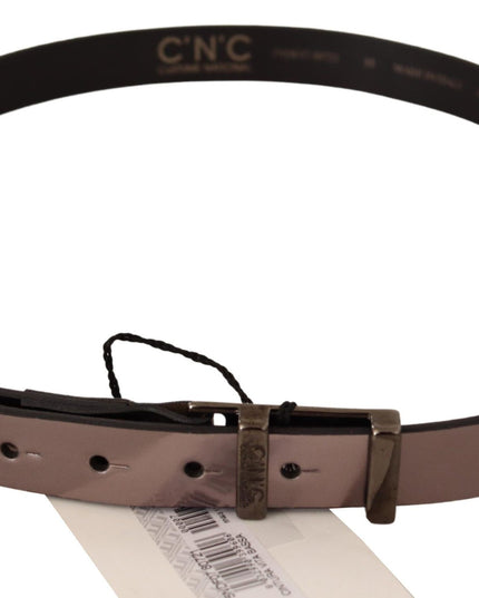 Costume National Pink Metallic Leather Buckle Belt