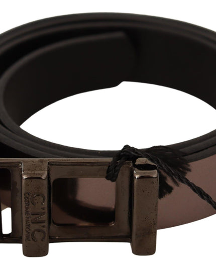 Costume National Pink Metallic Leather Buckle Belt
