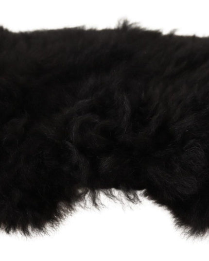 Dolce & Gabbana Black Cashmere Fur Women Beanie Women Hat