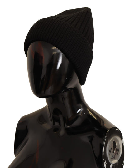 Dolce & Gabbana Black Wool Knit Women Winter Hat