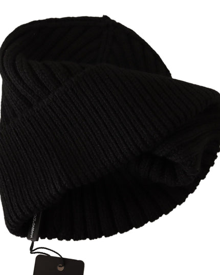 Dolce & Gabbana Black Wool Knit Women Winter Hat