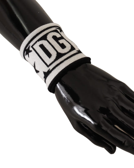 Dolce & Gabbana White Black Wool Logo #DGMILLENNIALS Wristband
