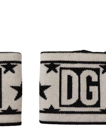Dolce & Gabbana White Black Wool Logo #DGMILLENNIALS Wristband