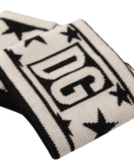 Dolce & Gabbana White Black Wool Logo #DGMILLENNIALS Wristband
