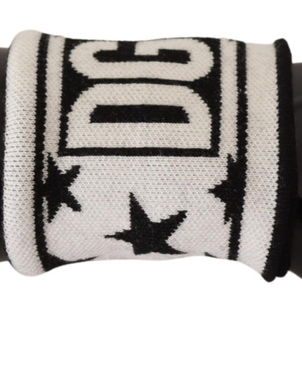 Dolce & Gabbana White Black Wool Logo #DGMILLENNIALS Wristband