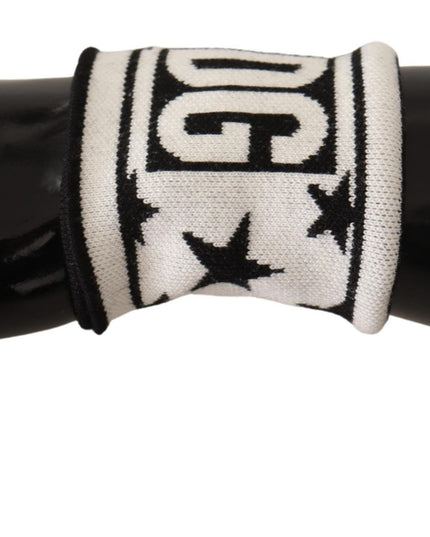 Dolce & Gabbana White Black Wool Logo #DGMILLENNIALS Wristband