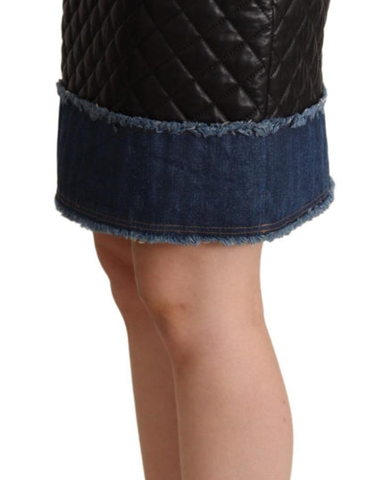 Dolce & Gabbana Black Quilted Leather Mini Skirts