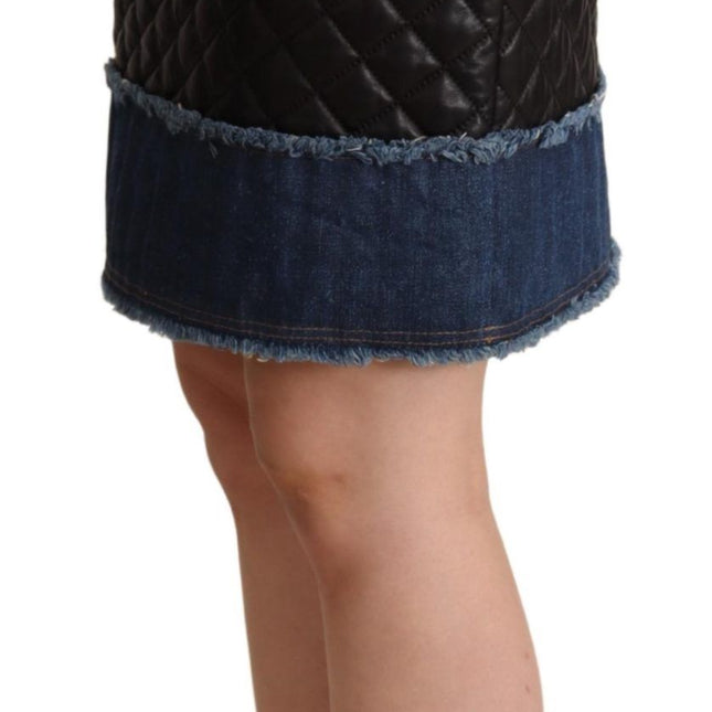 Dolce & Gabbana Black Quilted Leather Mini Skirts