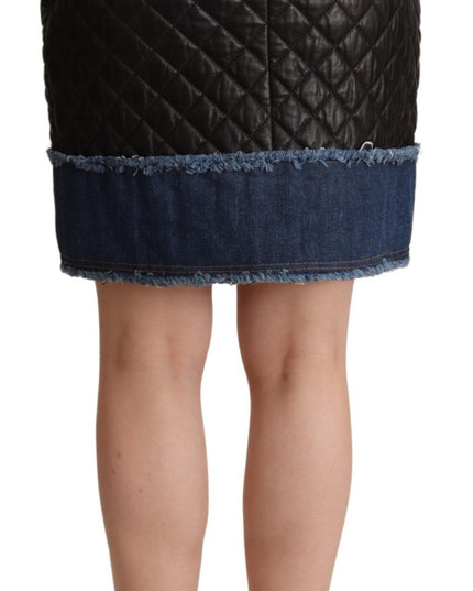 Dolce & Gabbana Black Quilted Leather Mini Skirts