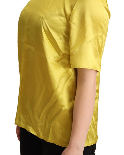Dolce & Gabbana Yellow Silk Short Sleeve Blouse T-shirt