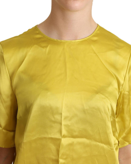 Dolce & Gabbana Yellow Silk Short Sleeve Blouse T-shirt