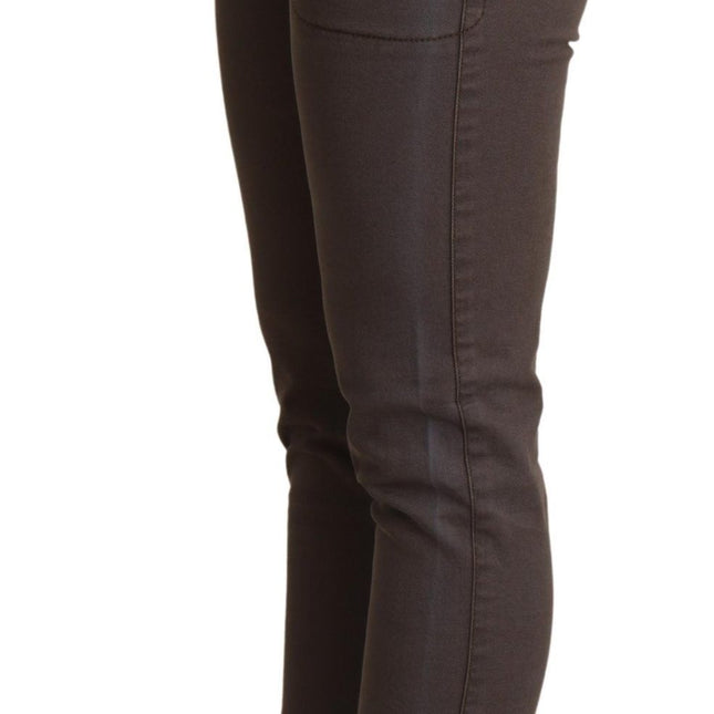 PLEIN SUD Brown Cotton Stretch Skinny Denim Jeans