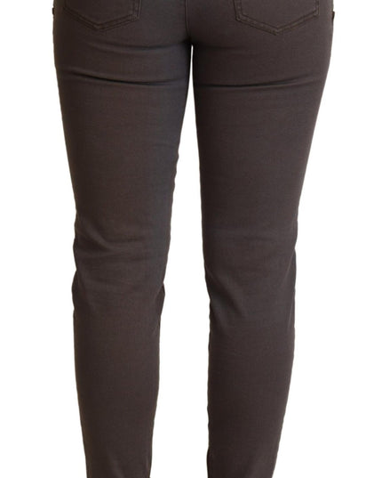 PLEIN SUD Brown Cotton Stretch Skinny Denim Jeans
