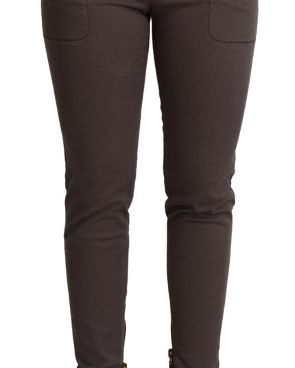 PLEIN SUD Brown Cotton Stretch Skinny Denim Jeans