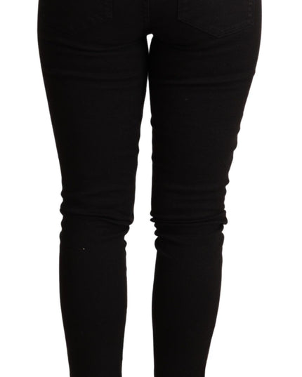 Dolce & Gabbana Black Skinny Denim Cotton Stretch Trouser